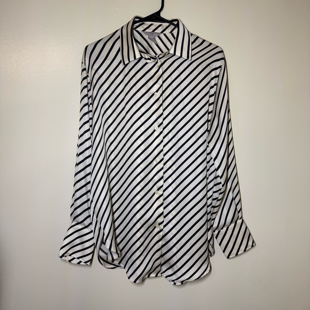 H&M Diagonal Striped Button-Down Shirt